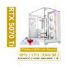 (Cache) Gaming PC, RTX5070ti graphics card, 14th generation i7 processor, 32GB DDR5 RAM, 1TB storage, liquid cooler, Wi-Fi supported