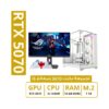 Gaming PC with Gaming monitor 380Hz, RTX 5070, Intel i5 14Gen, Ram 16GB DDR5, 1 TB SSD with cooler,wifi