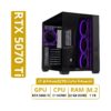 PC GAMING RTX5070ti, Intel i7 14th Gen, Ram 32GB, 1TB SSD ,liquid cooler,Supports WIFI
